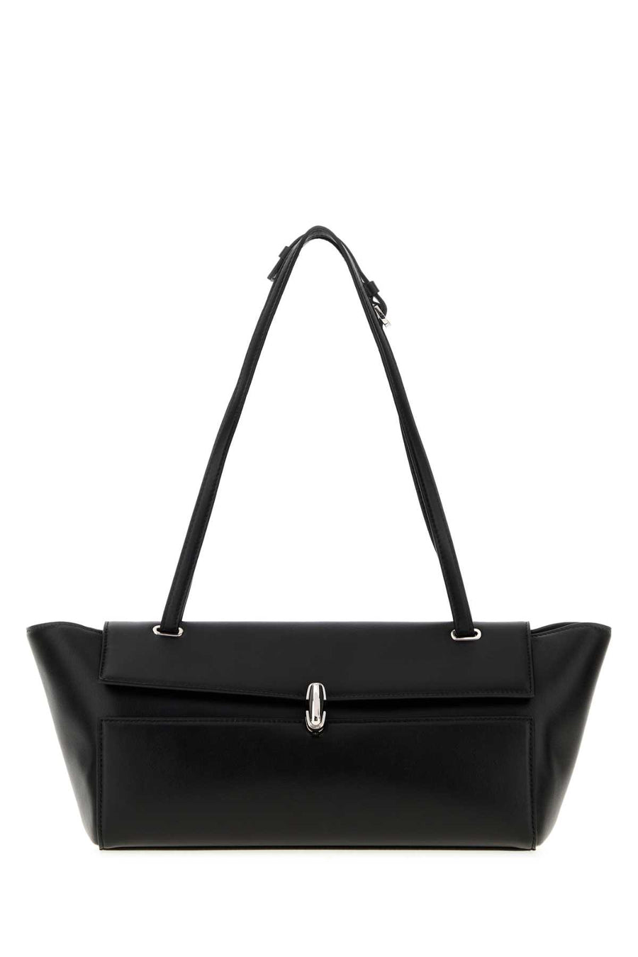 Black Leather Trapeze Shoulder Bag Borse A Mano