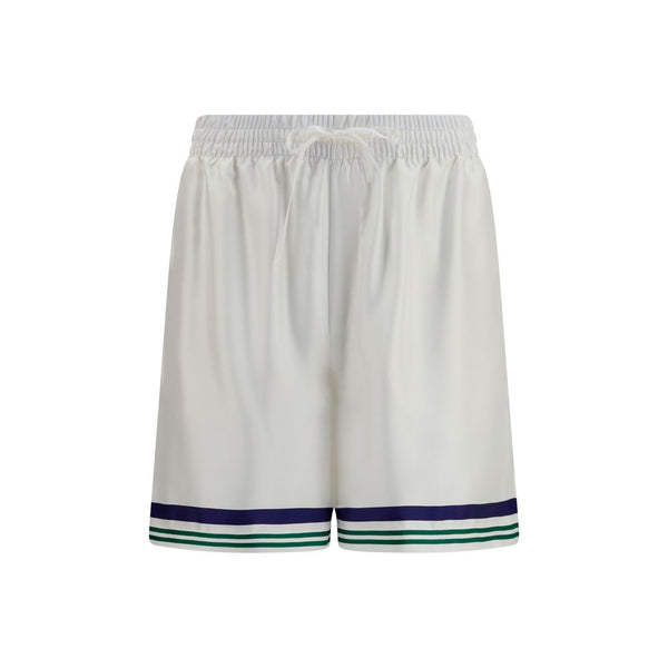 Casablanca 100% Silk bermuda shorts in white