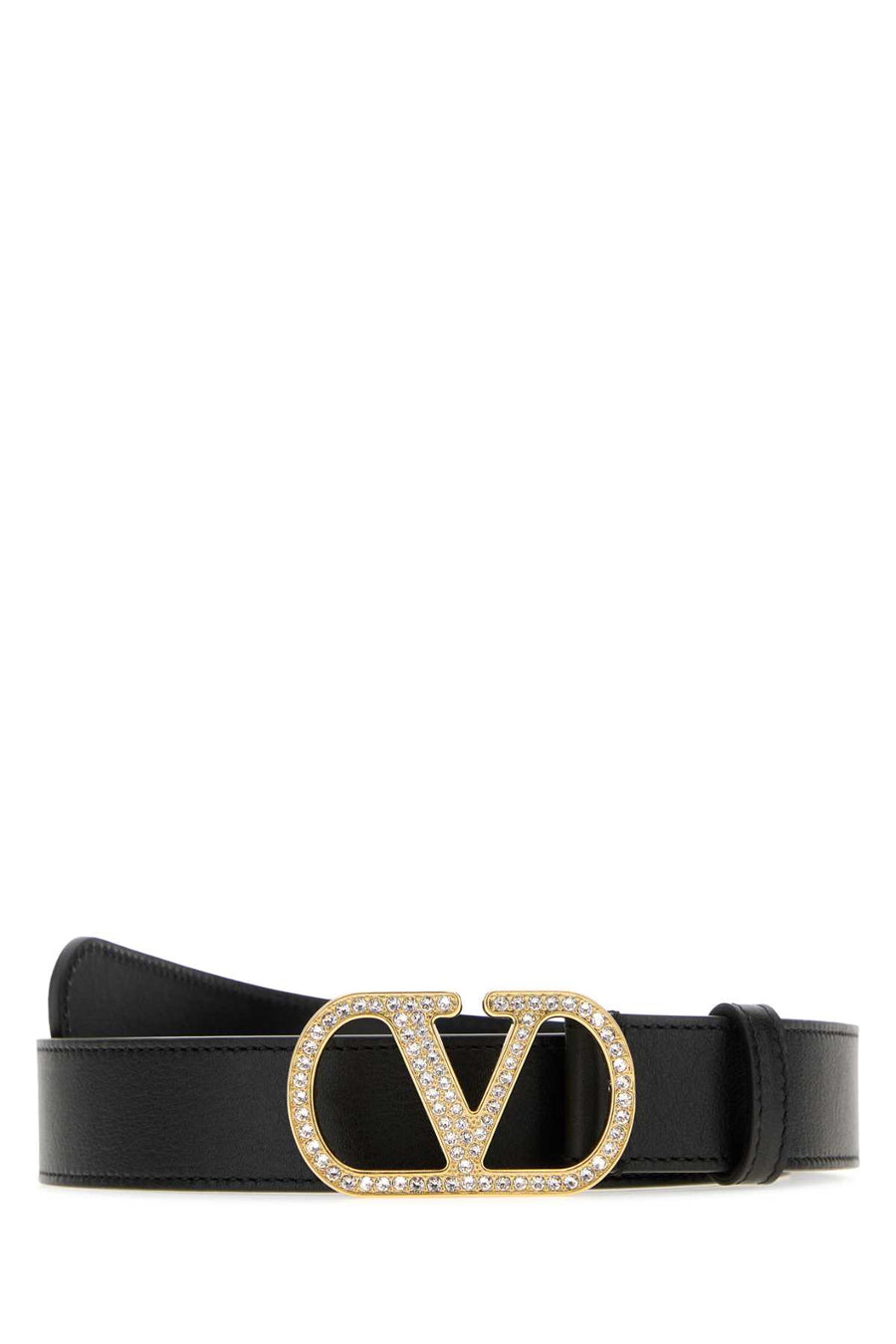 Valentino Garavani 100% Calf; Antiqued golden brass belt in black