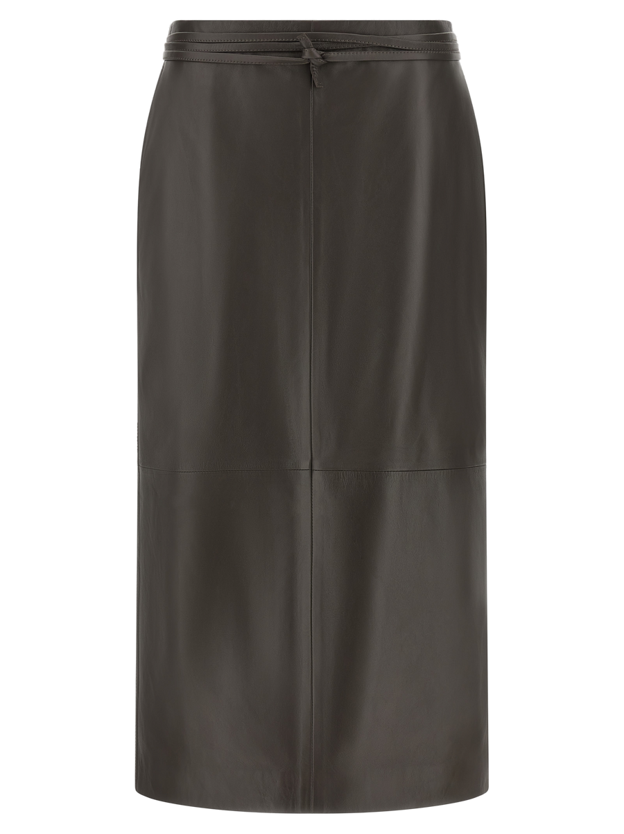 Alberta Ferretti 100% Lamb Leather skirt in brown