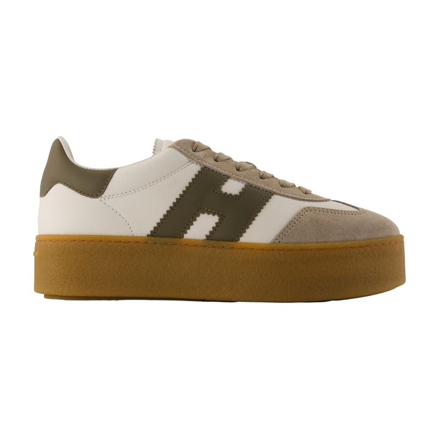 H698 Allacciato H Sneakers - Hogan Leather White Goatskin Shoes /