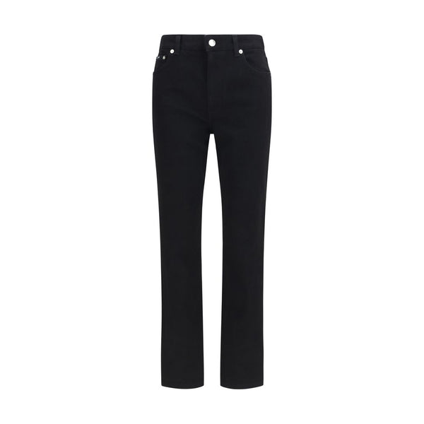Black Cotton Straight-Leg Jeans Clothing