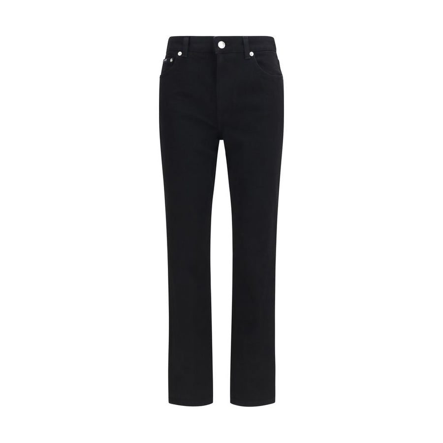 Black Cotton Straight-Leg Jeans Clothing