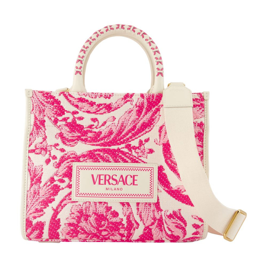 Versace Calfskin tote bag in pink