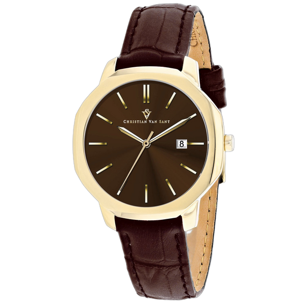 Christian Van Sant Stainless steel case watch in brown