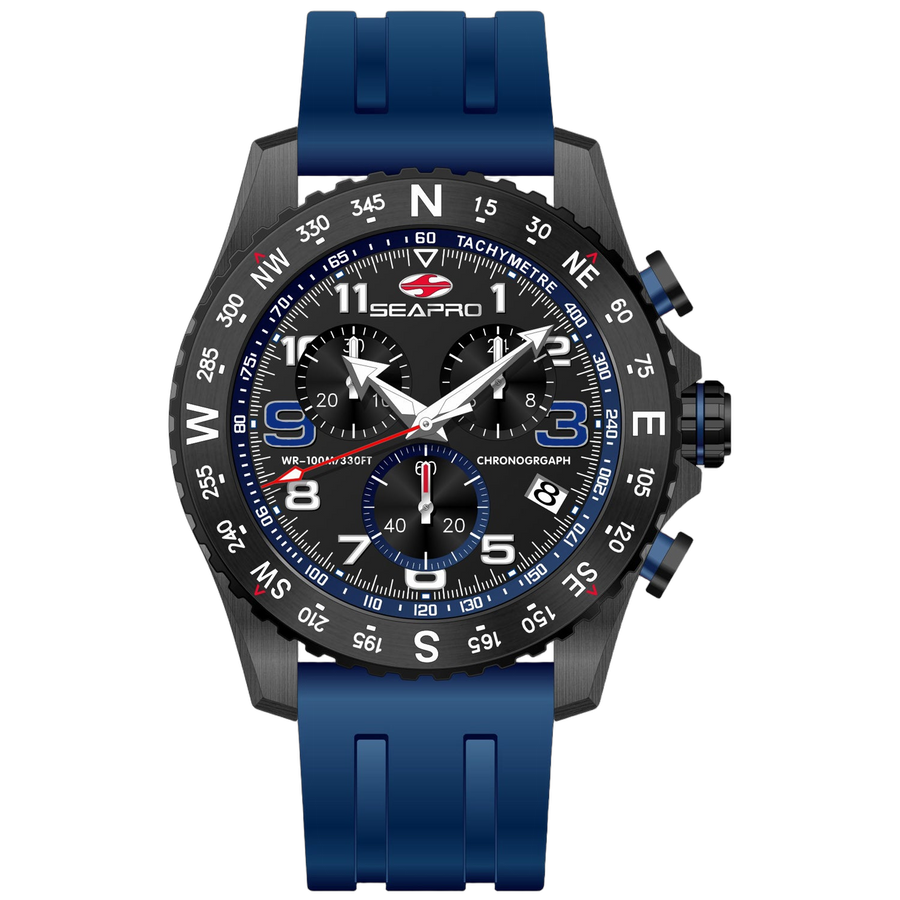 Seapro Stainless steel case watch in black