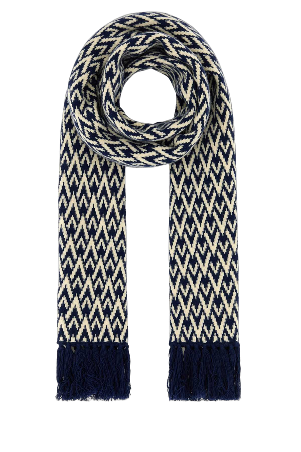 Valentino Garavani Scarf 100% Virgin wool scarf in navy