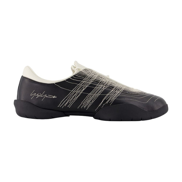 Y-3 calfskin sneaker in black