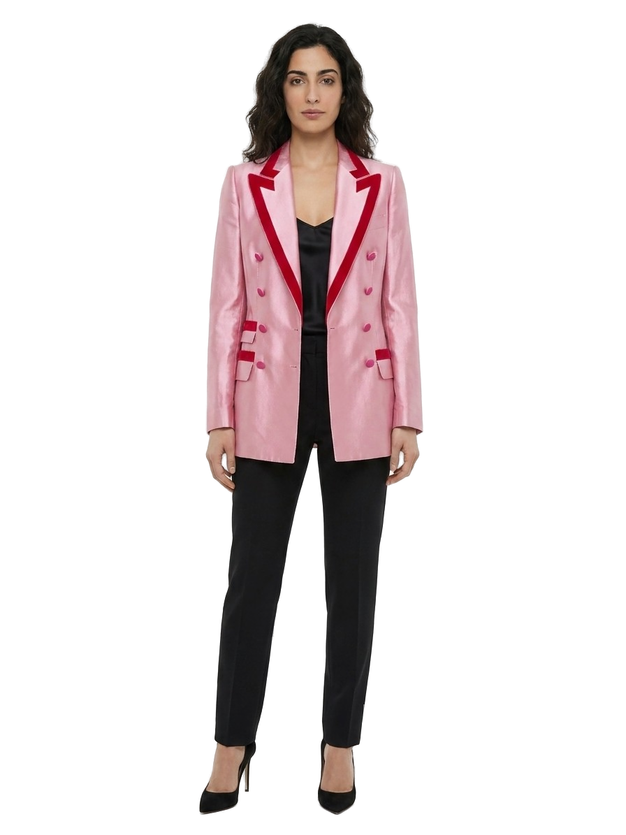 Pink Cotton Blazer Clothing