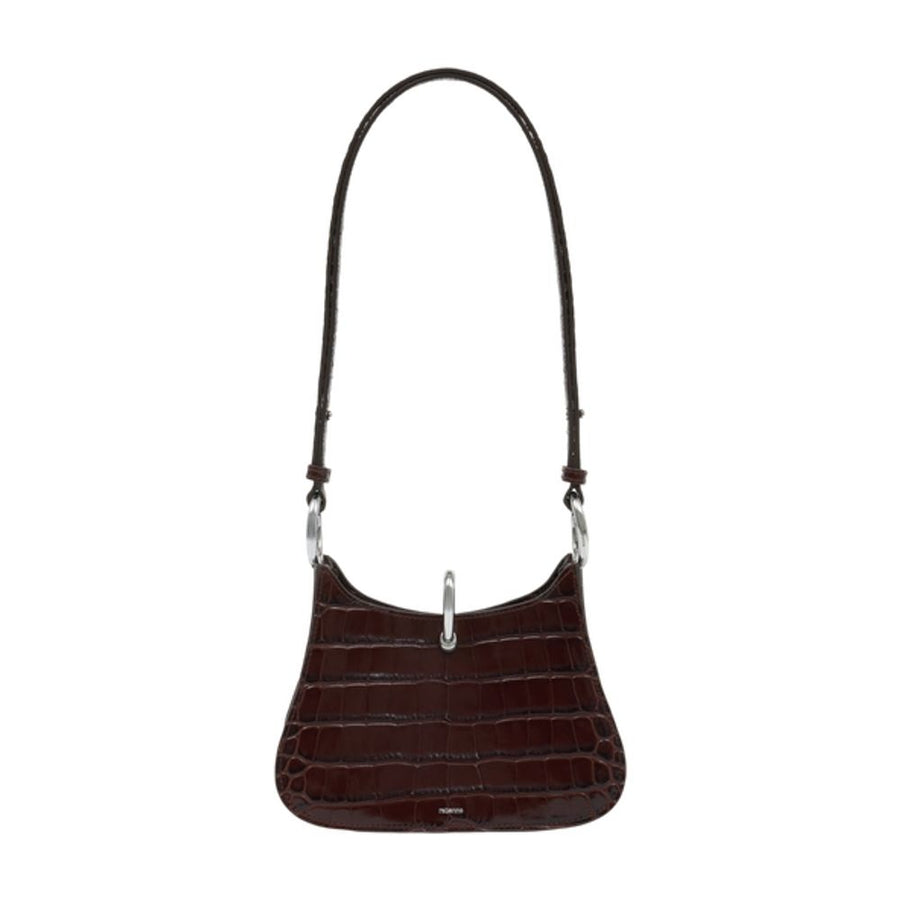 Rabanne calfskin shoulder bag in brown