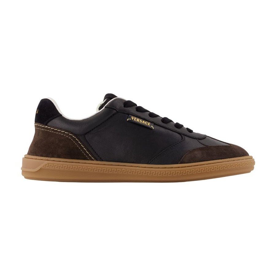 Versace Lambskin sneaker in black