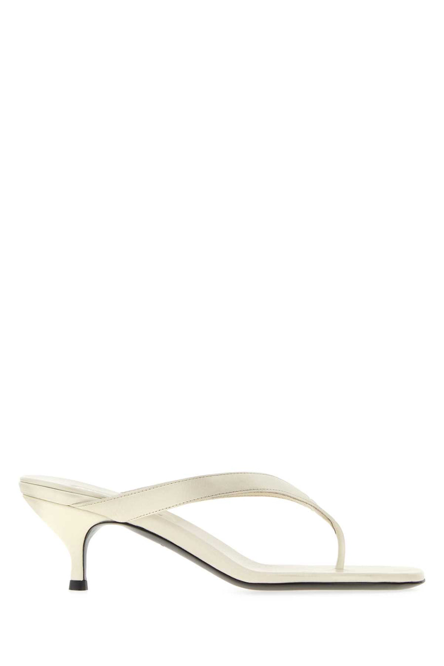Ivory Leather Thong Slippers Talco Scarpe Con Tacco