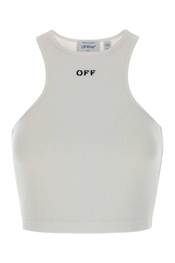 Off-White Stamp 97% Cotton tank top in white