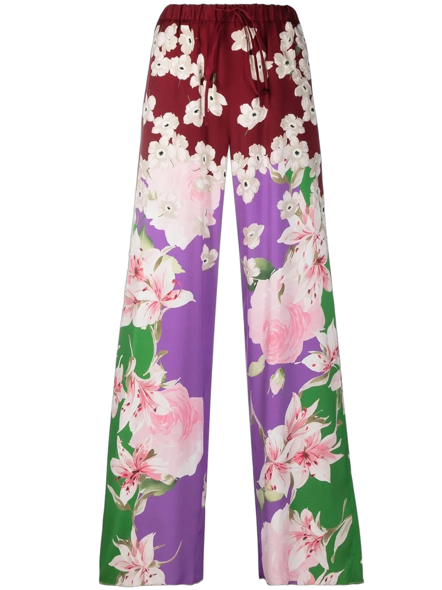 Valentino stretch-silk trousers in red