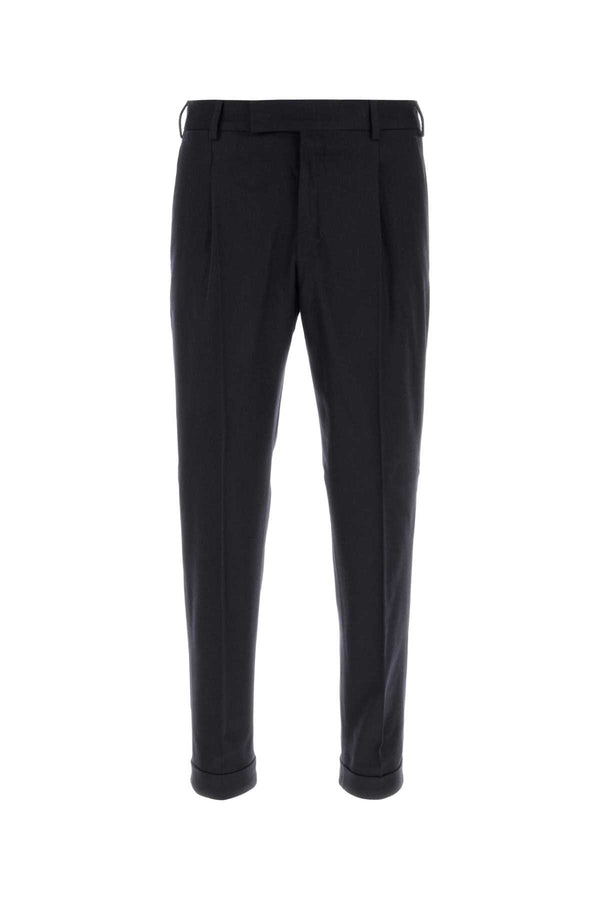 Midnight Blue Stretch Wool Blend Pant Pantaloni