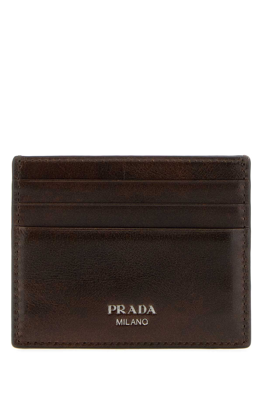 Prada 100% Calf card case in brown
