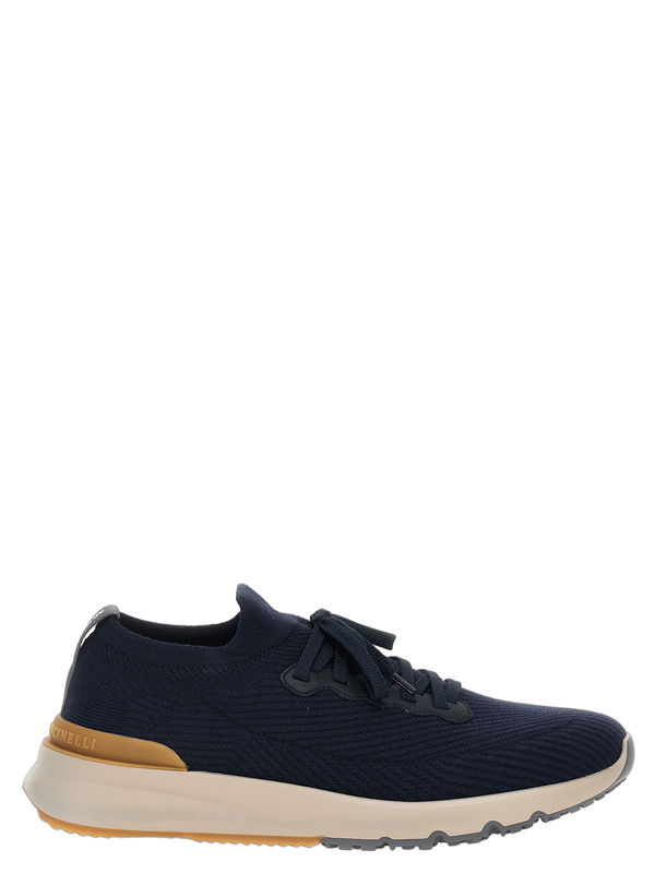 Brunello Cucinelli 100% Wool sneaker in navy