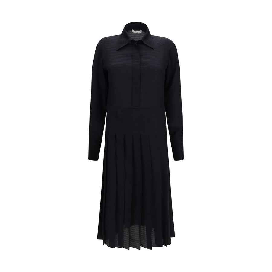 Black Silk Casual Dress