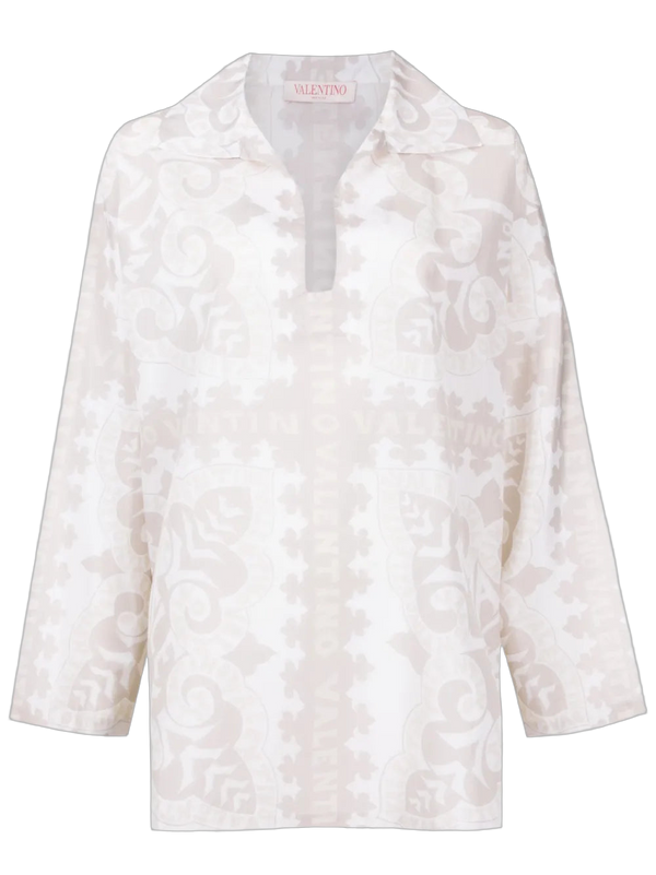 Valentino Silk-cotton blend shirt in beige