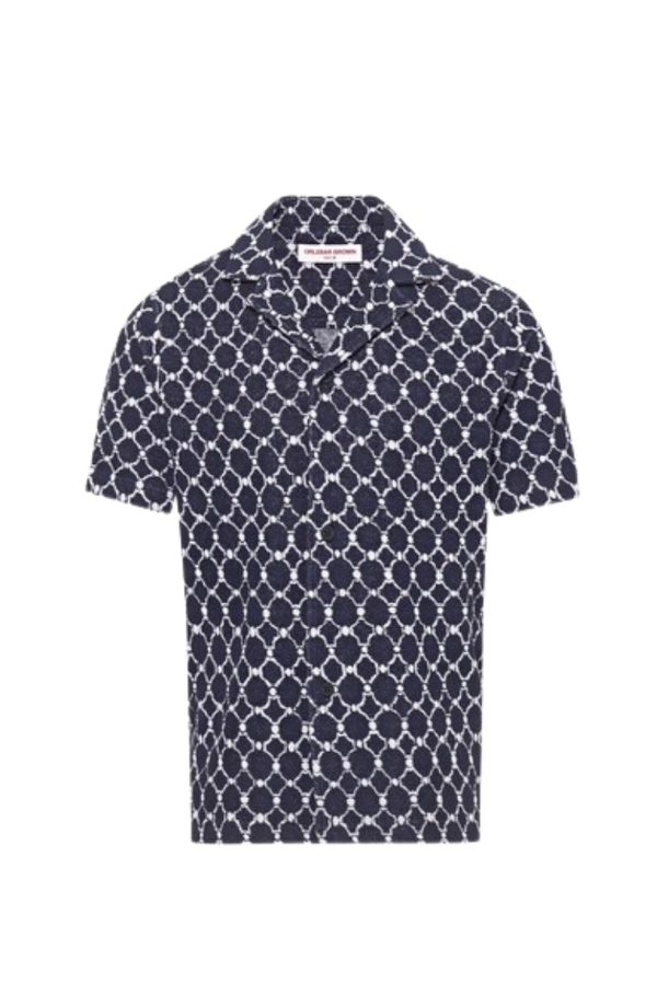 Orlebar Brown 75% Organic Cotton shirt in navy