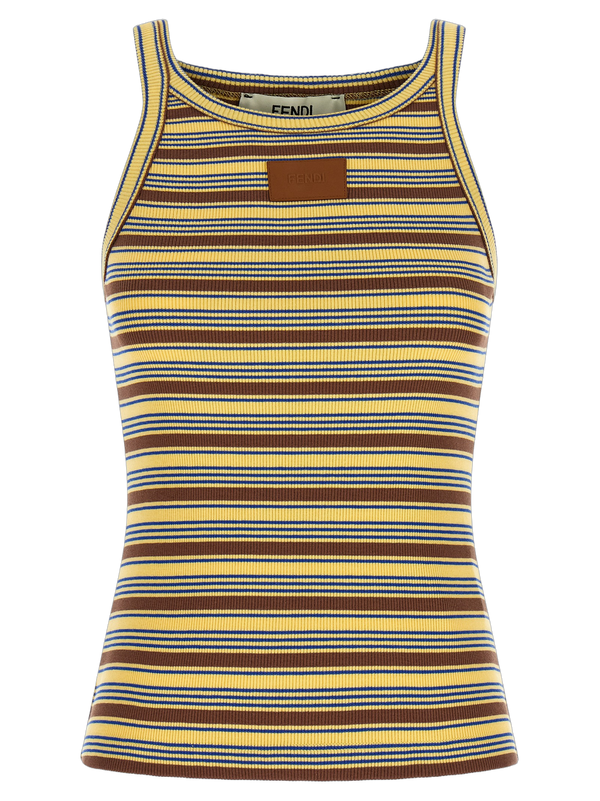 Fendi 98% cotton tank top in multicolor