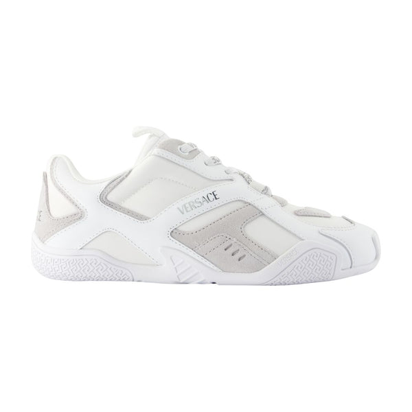 Versace calfskin sneaker in white