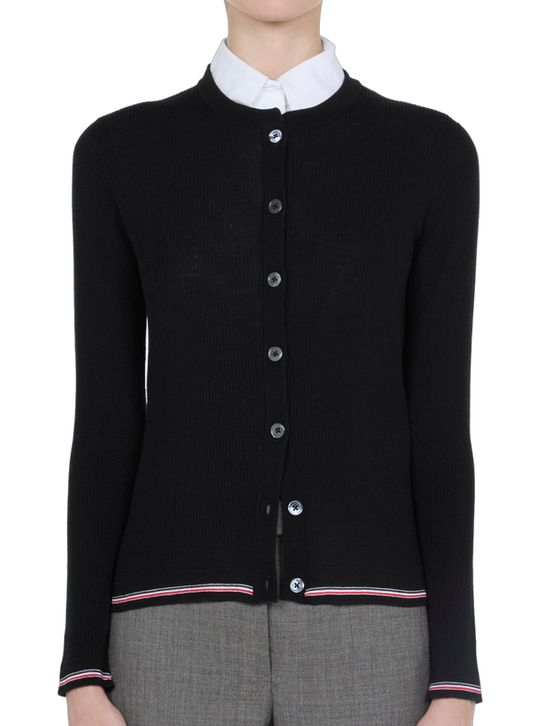 Thom Browne Merino wool cardigan in black