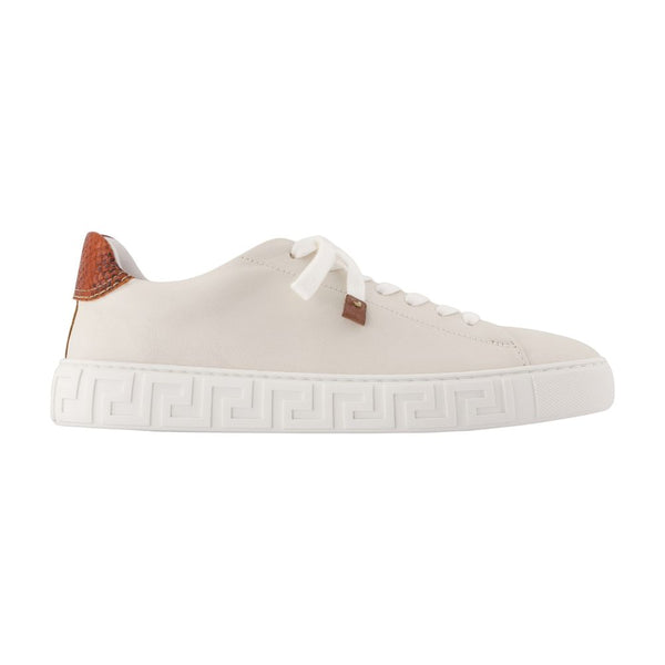 Versace Lambskin sneaker in white