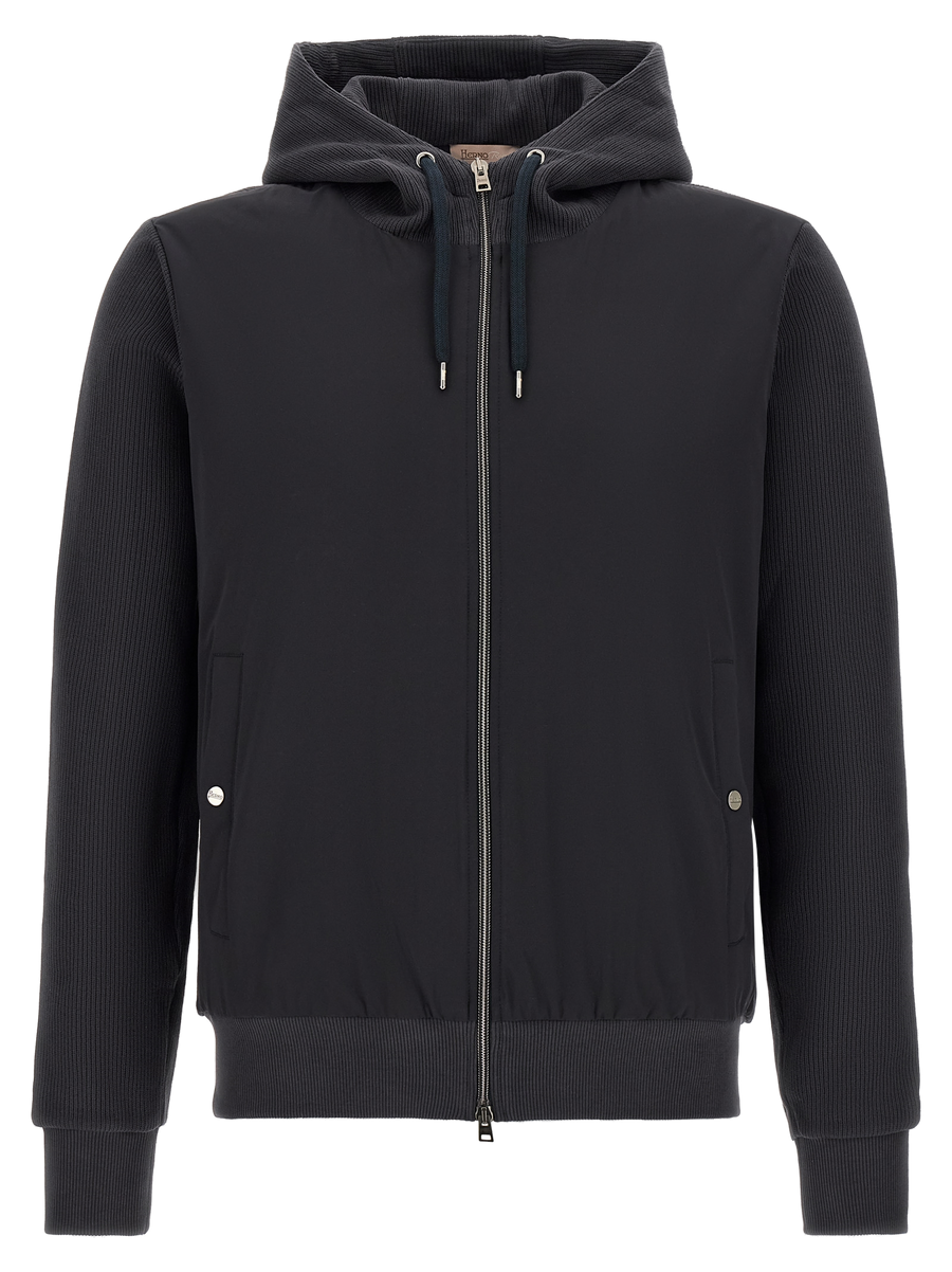 Blue Cotton Shell Jacket Clothing