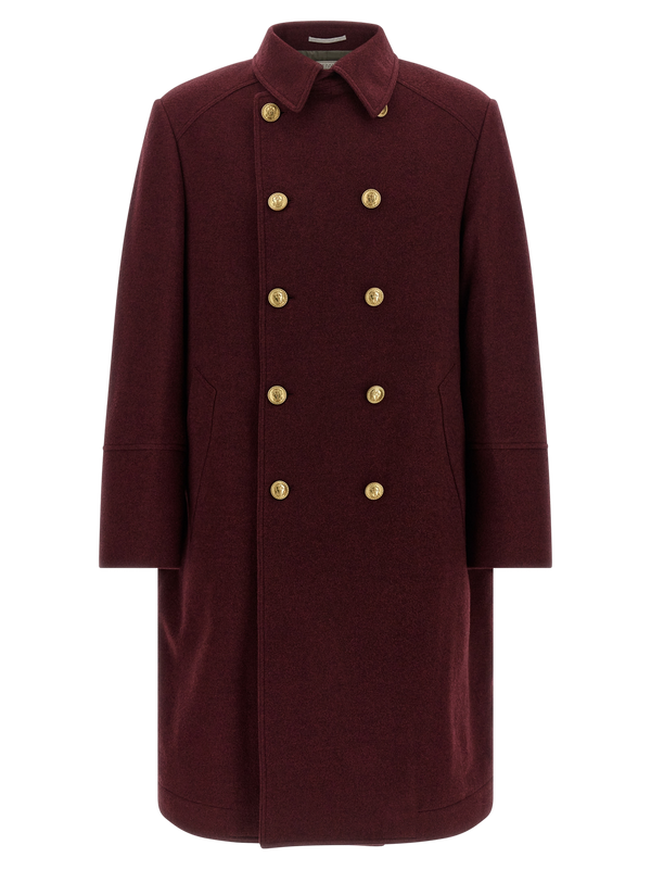 Brunello Cucinelli Pure cashmere coat in bordeaux