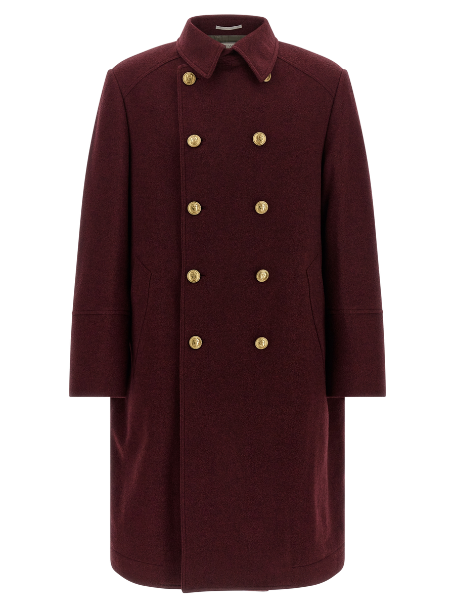 Brunello Cucinelli Pure cashmere coat in bordeaux