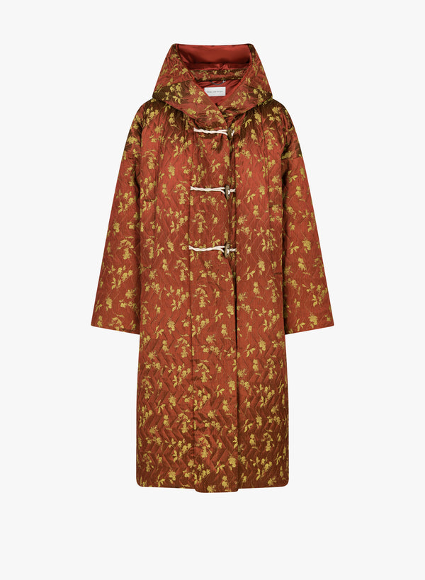 Dries Van Noten Wool with silk lining coat in orange