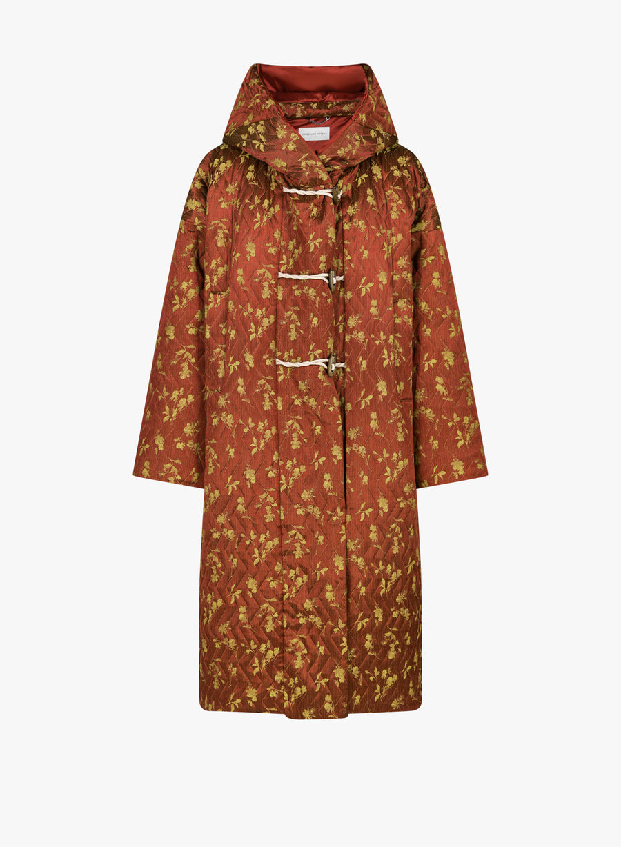 Dries Van Noten Wool with silk lining coat in orange
