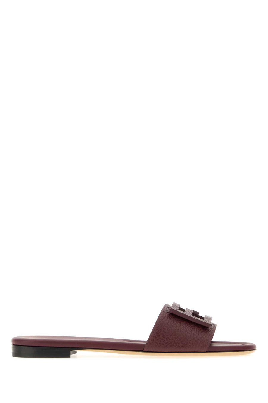 Aubergine Leather Baguette Slippers Bordeaux 1925