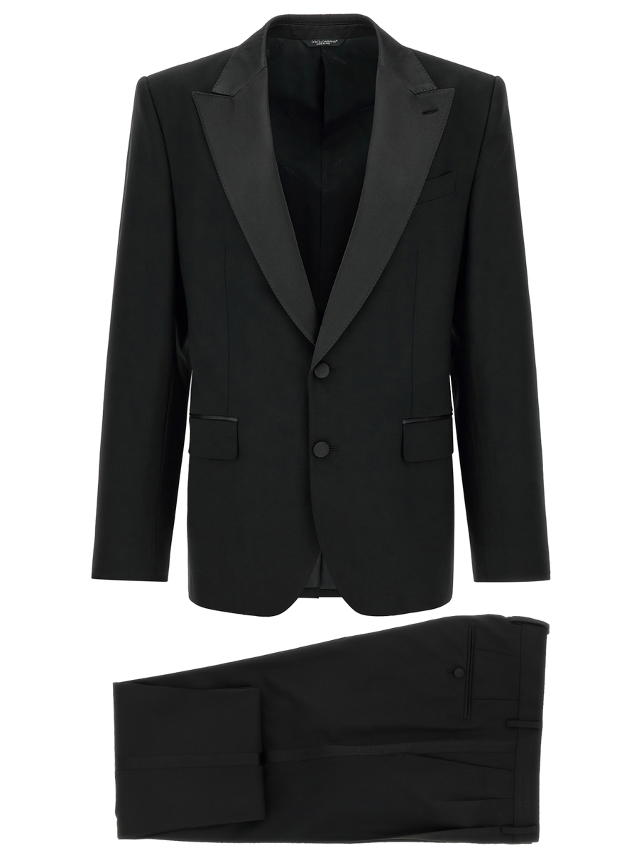 Black Virgin Wool Two-Piece Suit