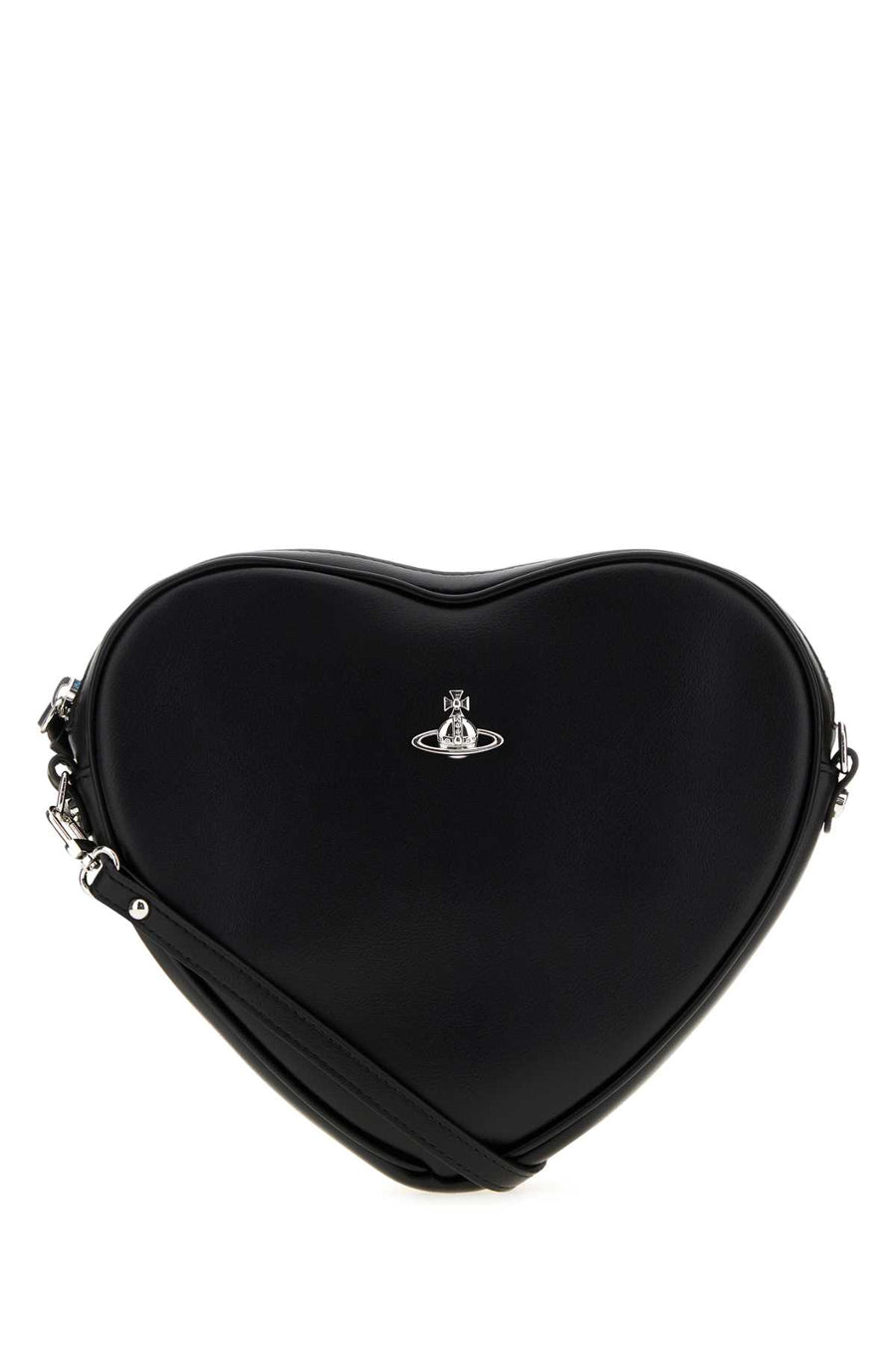 Black Synthetic Leather Alexa Heart Crossbody Bag Borse A Mano