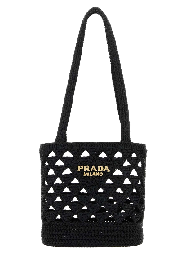 Prada 100% woven shoulder bag in black