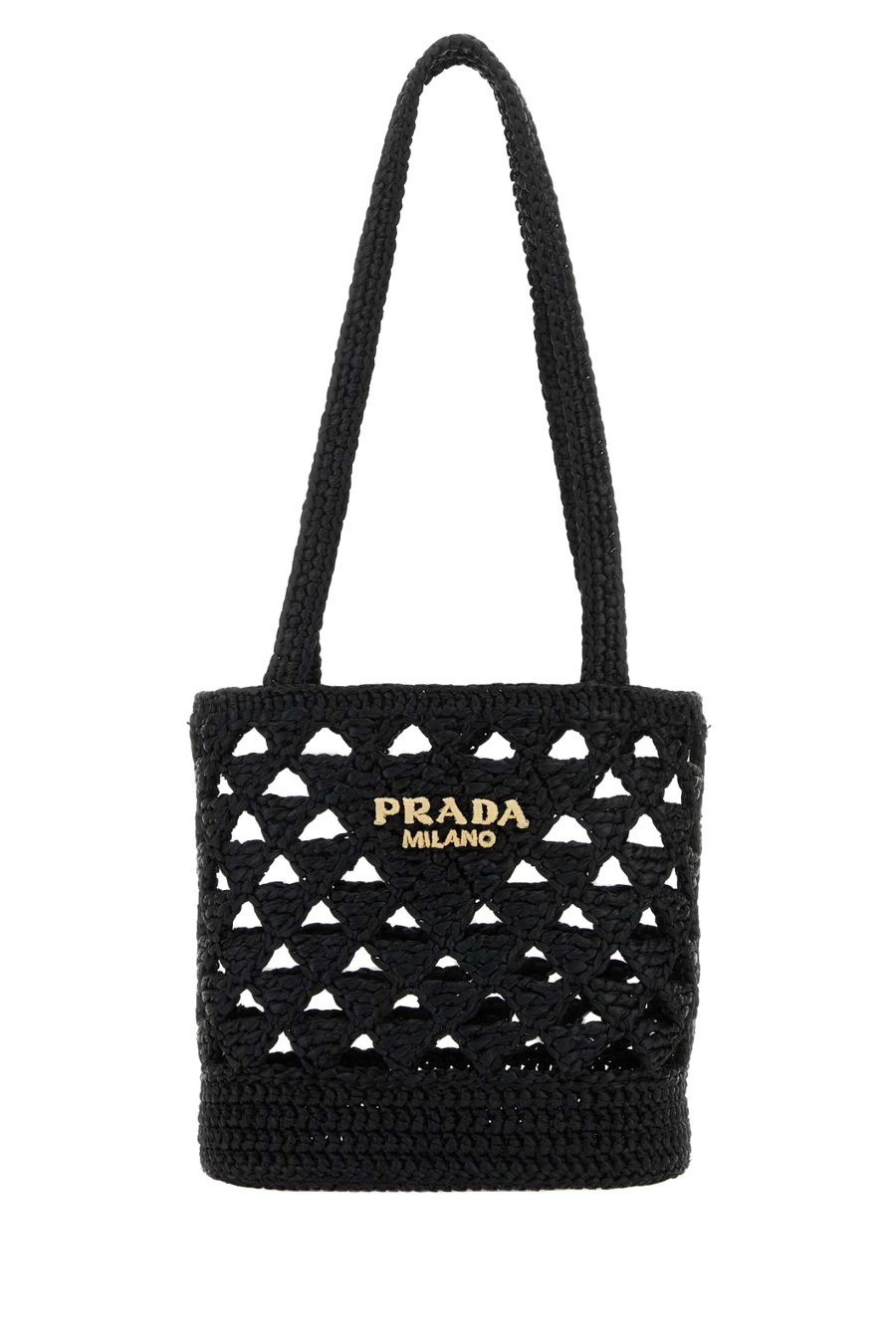 Prada 100% woven shoulder bag in black