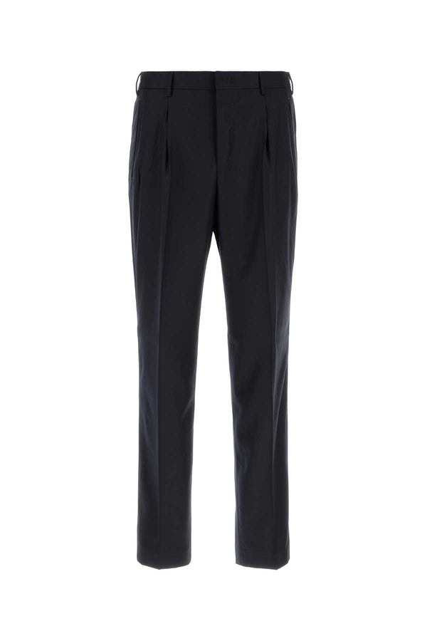 Midnight Blue Stretch Wool Pant Pantaloni