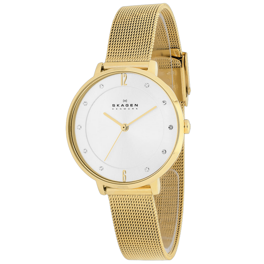 Skagen Stainless steel case and mesh bracelet watch in gold