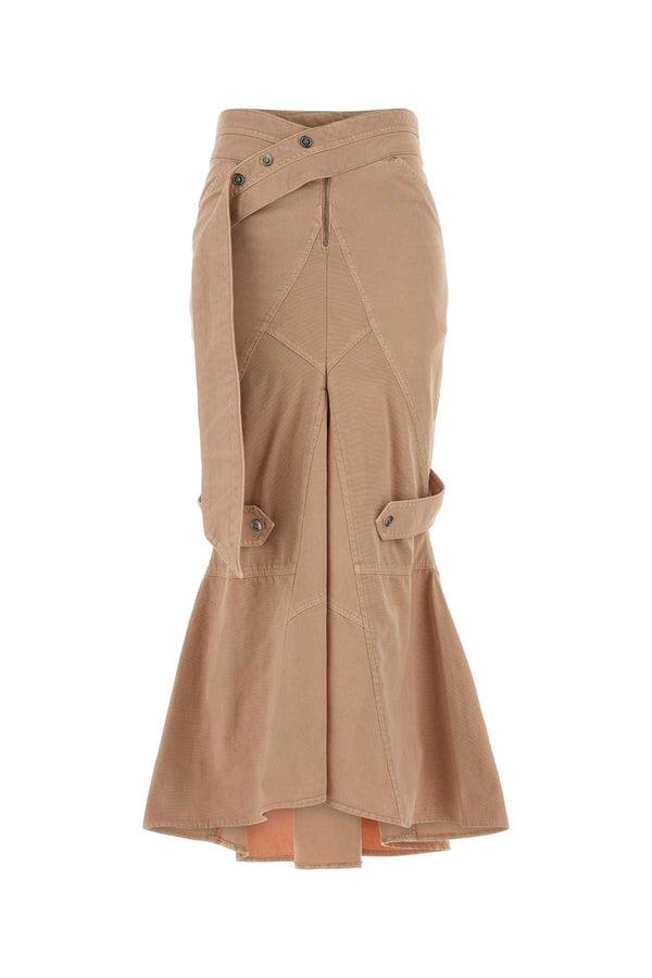 Blumarine Canvas 100% Cotton skirt in beige