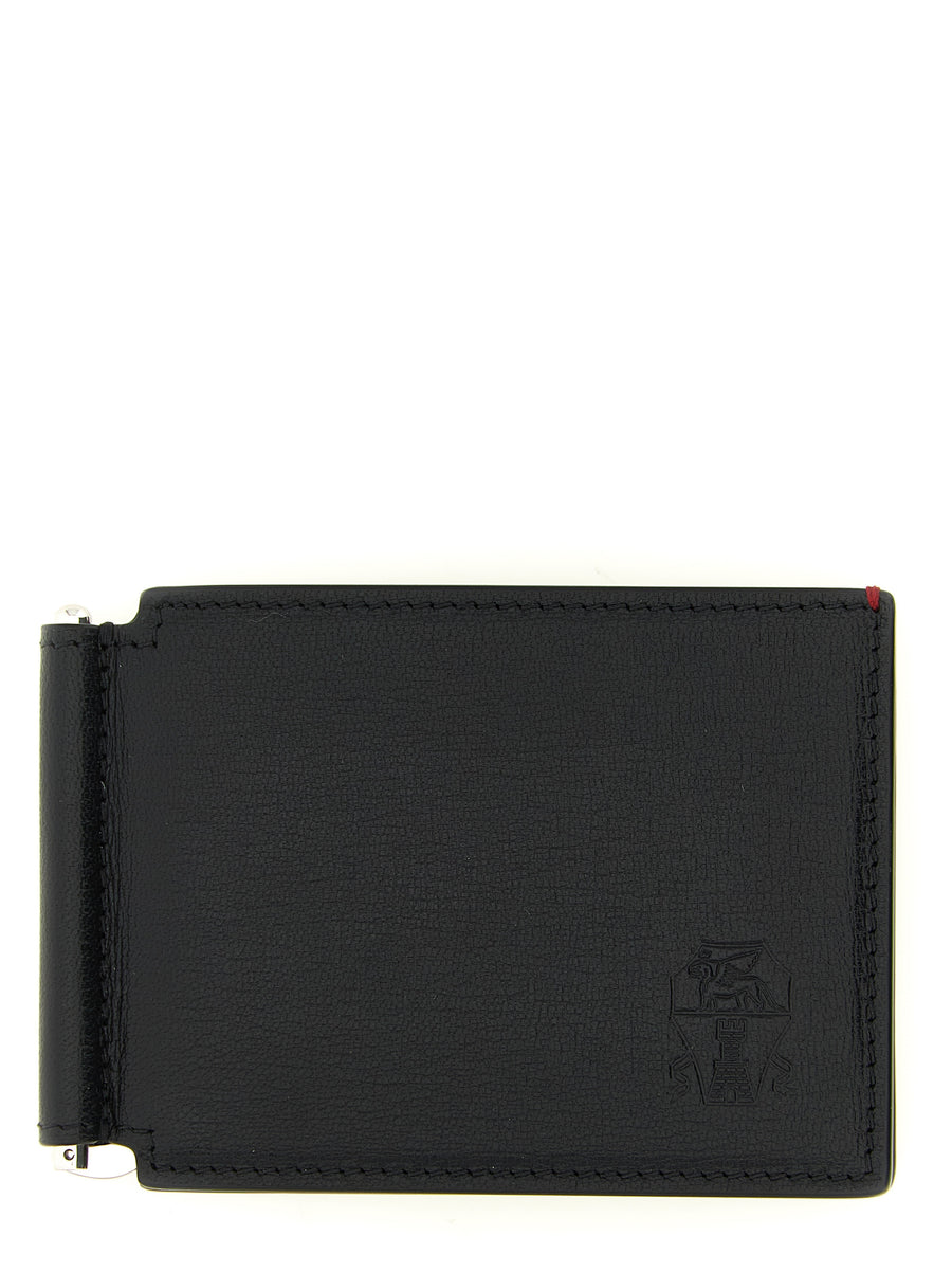 Brunello Cucinelli 100% goat leather wallet in black
