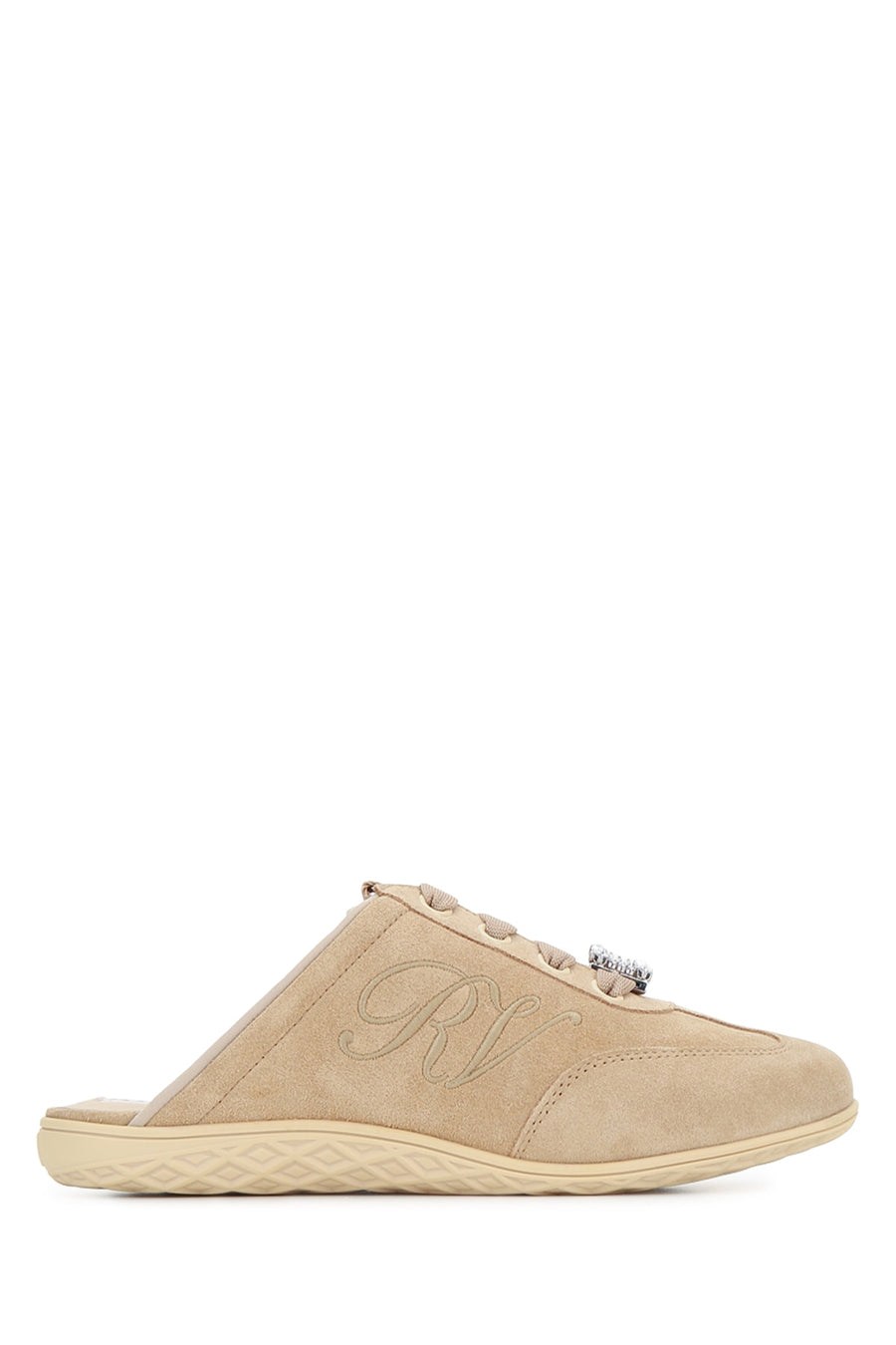 Viv Low Strass Mule Beige Scarpe Con Tacco