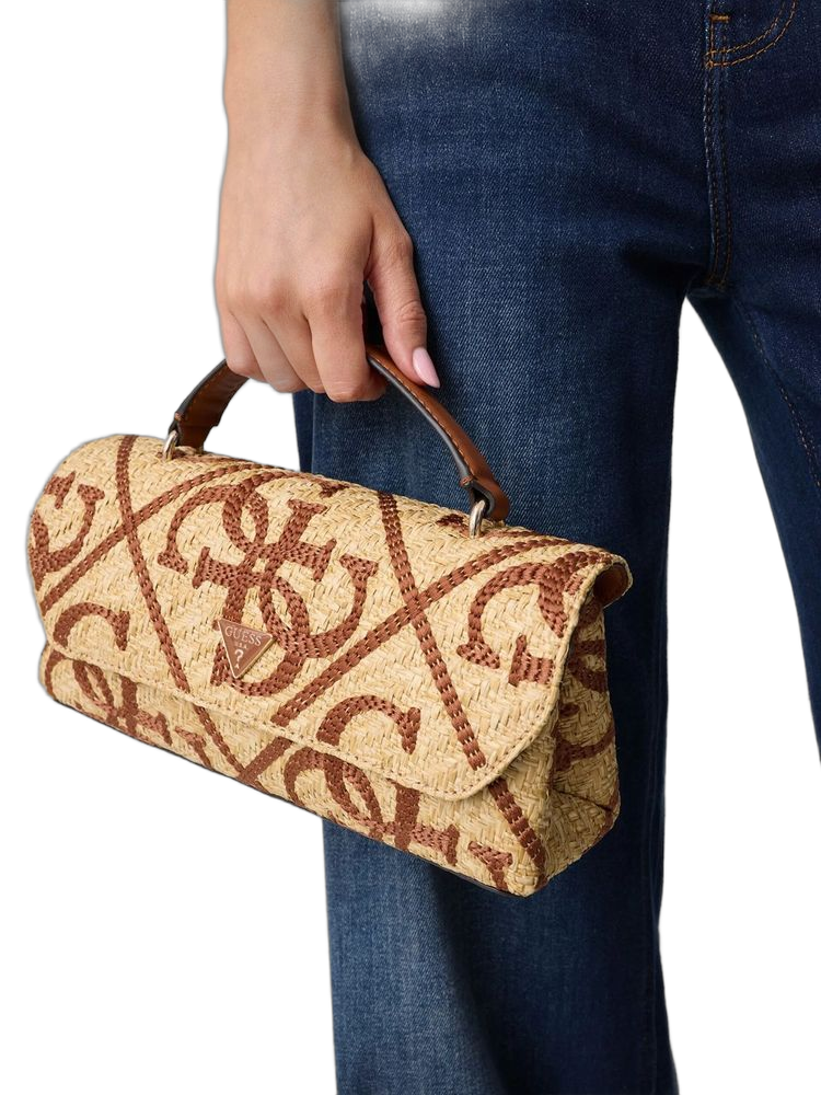 Guess 100% Polypropylene top handle bag in beige