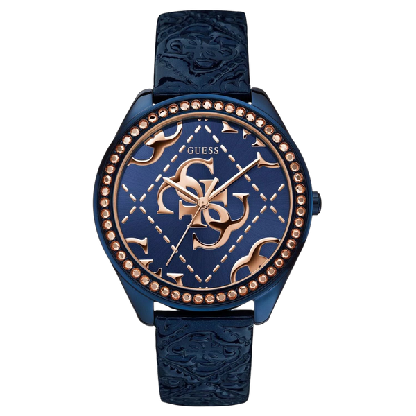 Guess Stainless steel case watch in blue