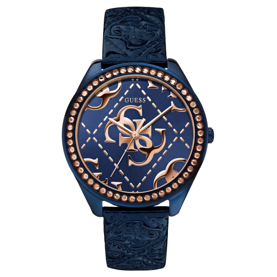 Guess Stainless steel case watch in blue