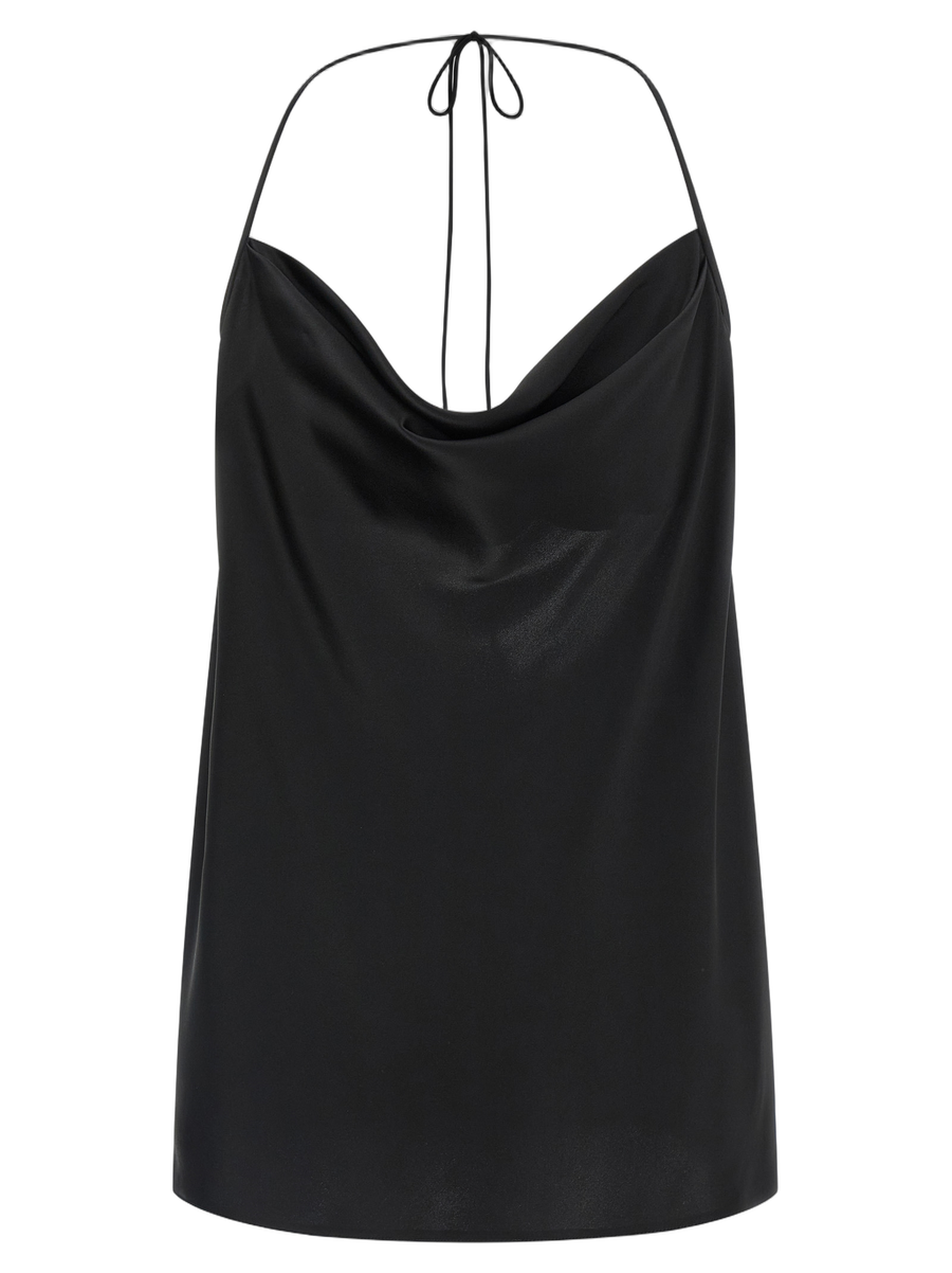 Valentino Garavani 100% silk tank top in black