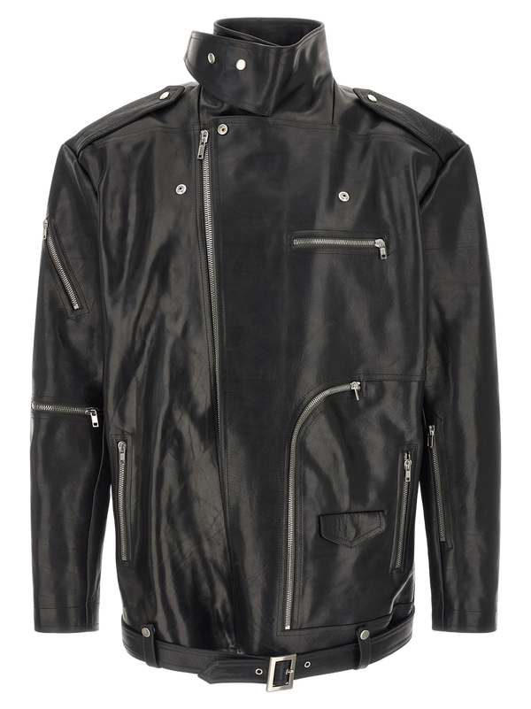 Rick Owens 100% Bull Leather jacket in black