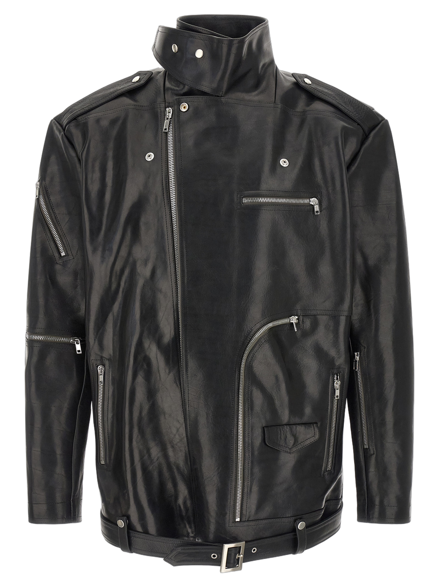 Rick Owens 100% Bull Leather jacket in black