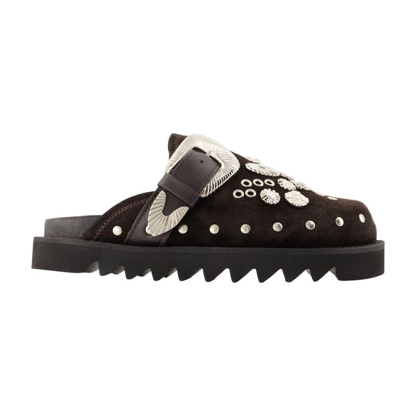 Aj1058 Mules - Toga Pulla Leather Brown Cowhide Shoes /